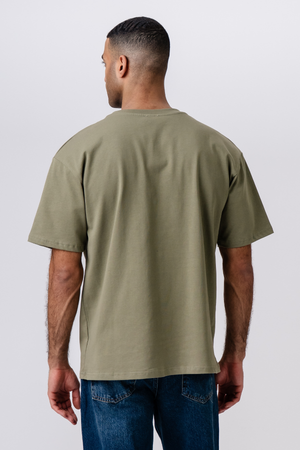 Kraftig Boxfit T-shirt - Oliv