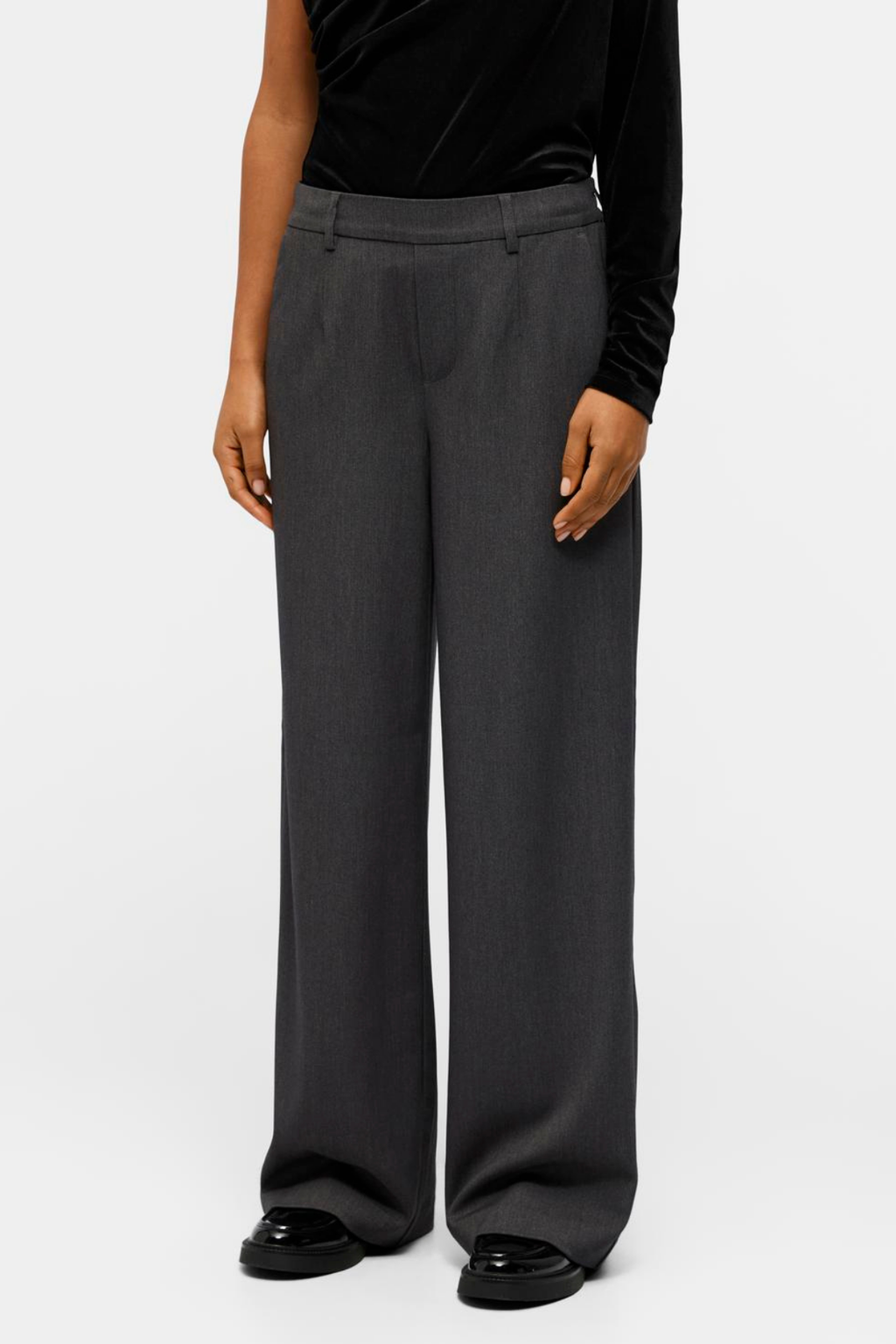 Lisa Wide Pant - Grå Melange