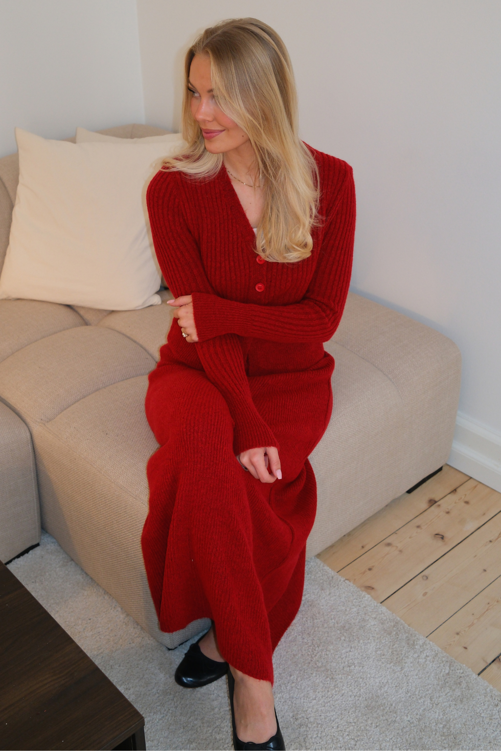 Nova Knit Skirt - Röd