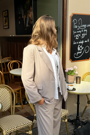 Oversized Kavaj med Kostymbyxor - Paketerbjudanden (Grå)