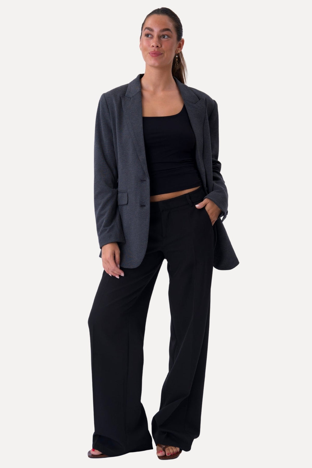 Klassisk fit Blazer - Mörkgrå