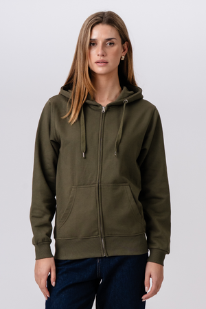 Basic Zip Hoodie - Army