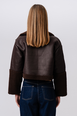Daisy Shearlingjacka - Brun/Svart