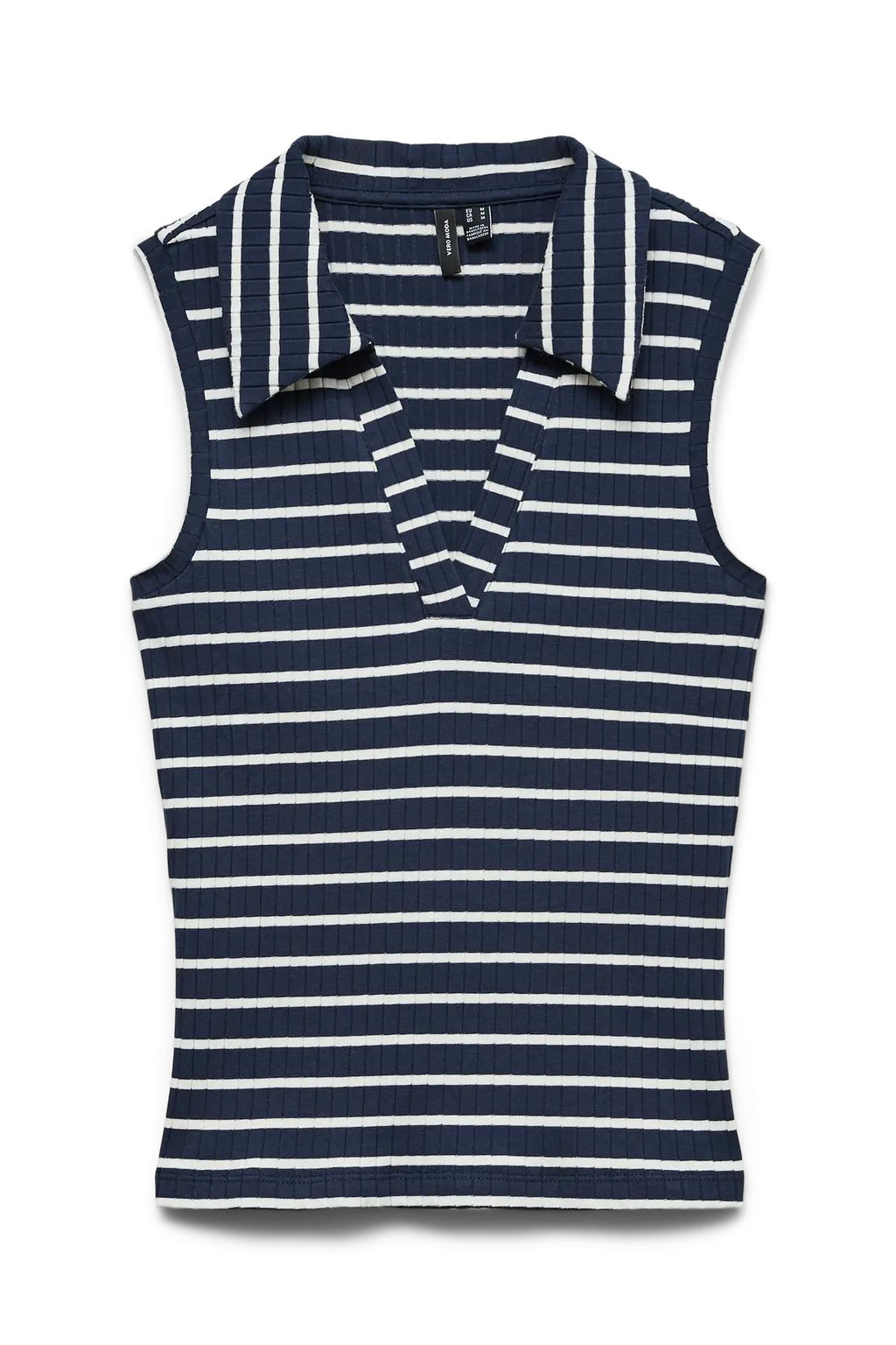 Sea Collar Top - Navy Blazer Stripes: Snow White