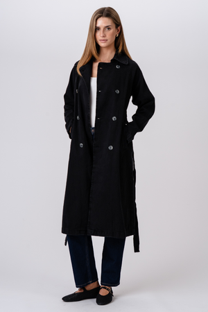 Trenchcoat i Denim - Antracit