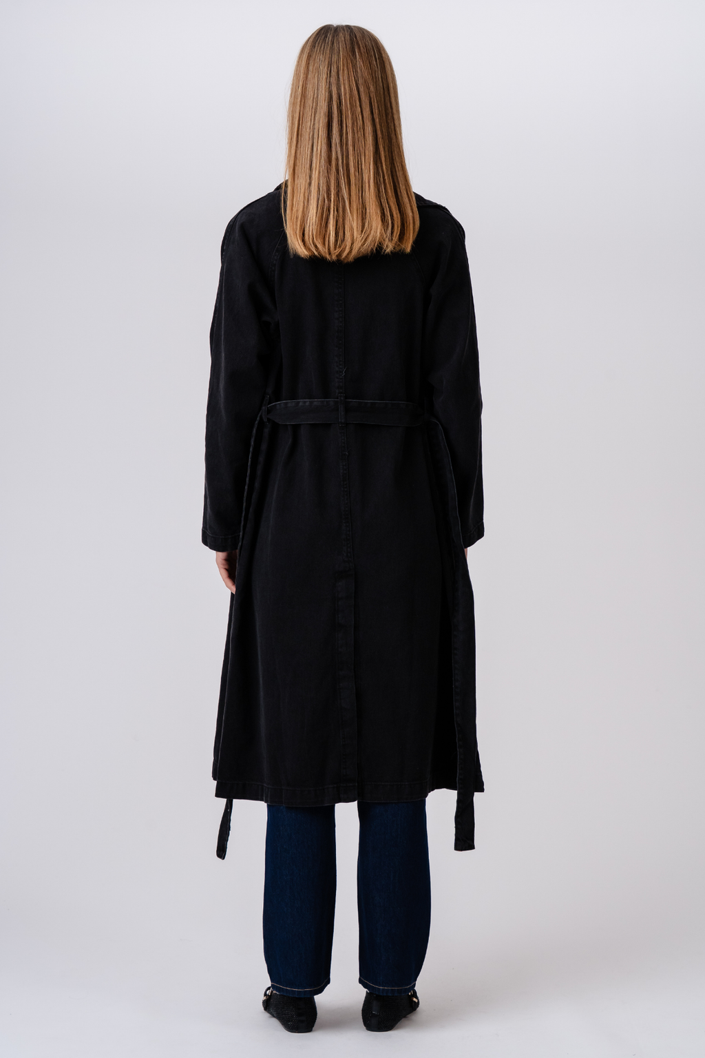 Trenchcoat i Denim - Antracit