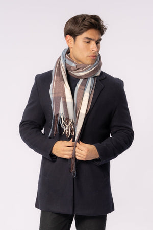 Scarf - Coffee / Blue - Herr