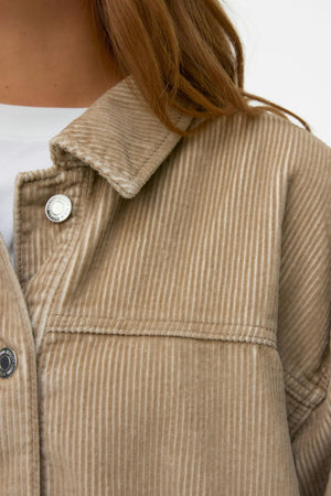 Jamie Corduroy Skjortjacka - Silver Mink