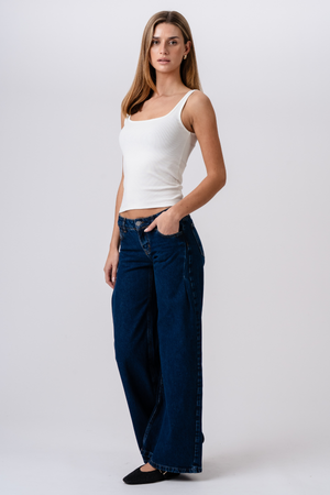 Bianca Lågmidjade Jeans - Mellanblå