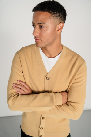 Milo Stickad Cardigan - Sand