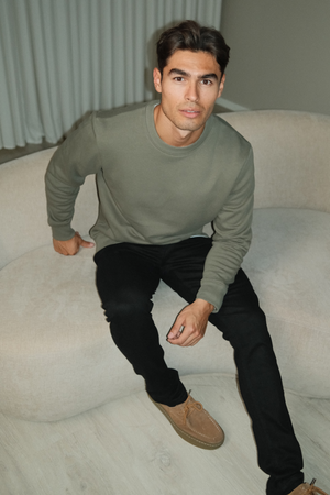 Sweatshirt Crewneck - Armégrön