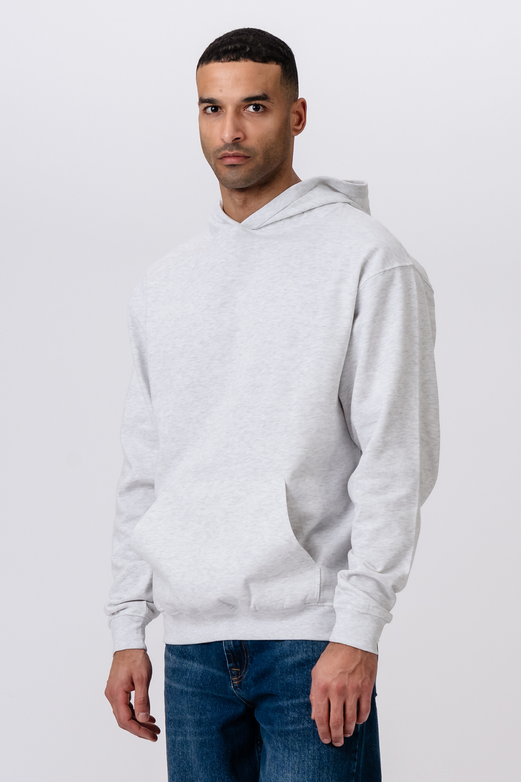 Hoodie Utan Dragsko - Askgrå
