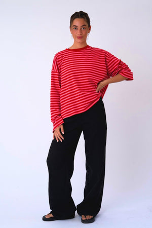 Cleo Blouse - Röd/Rosa
