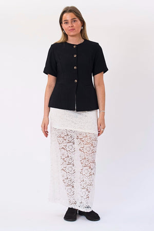 Amara Lace Maxi Skirt - Vit