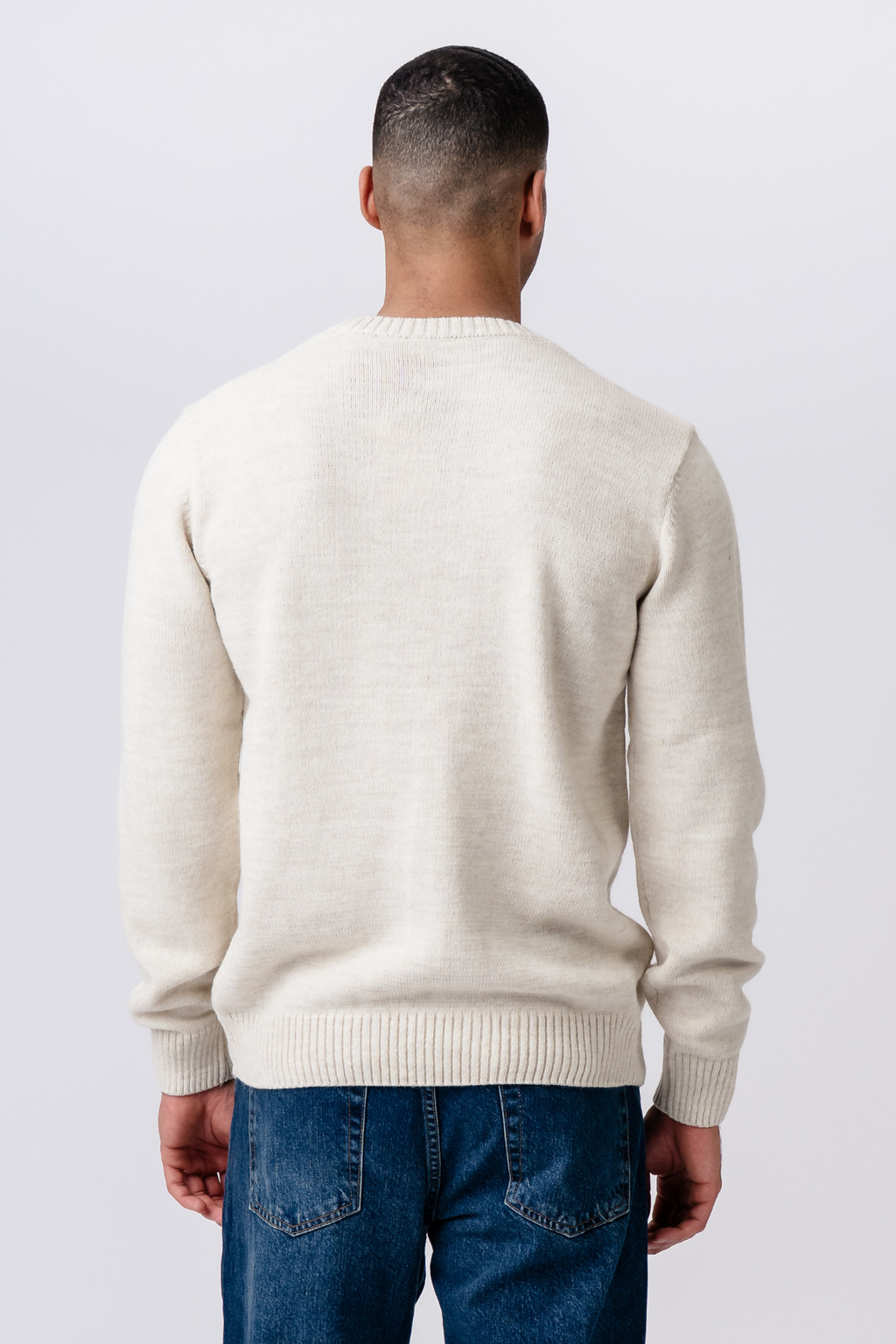 Easton Stickad Tröja - Beige