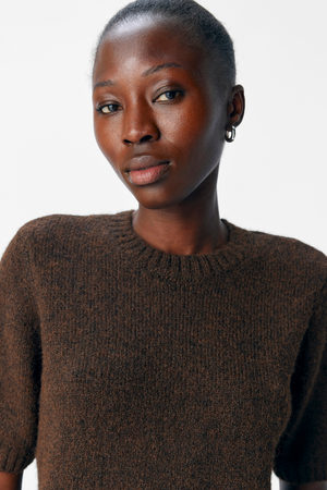 Aggia S/S Stickad Pullover - Sälbrun