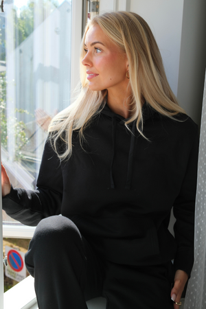 Essential Hoodie Sweatset för Kvinna - Svart