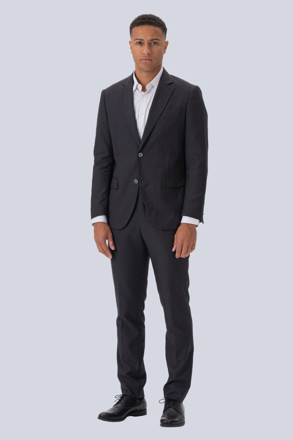 Premium Enkelknäppt Kostym - Gråbrun