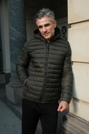 Hooded Light Puffer Jacka - Oliv
