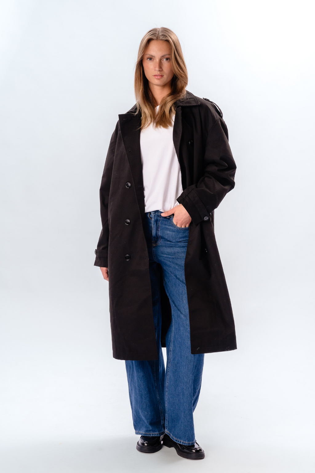 Linea trenchcoat - Svart