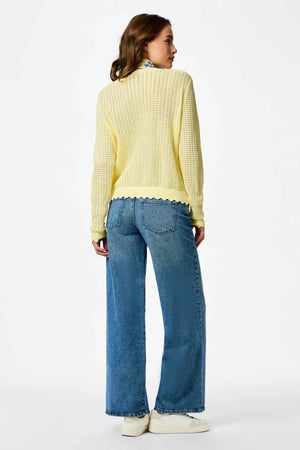 Scout O-Neck Stickad Cardigan - French Vanilla