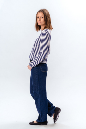 Stripped Långärmad Slim Fit - Blå