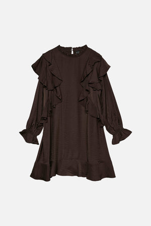 Lizzi Kort Volangklänning - Chocolate Torte