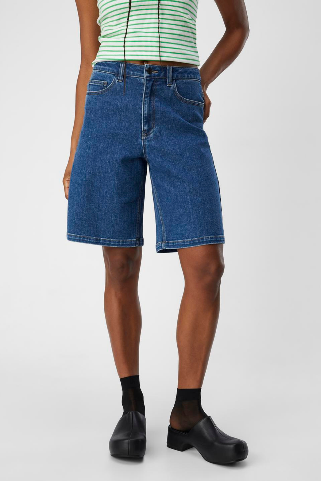 Carol Denim Shorts - Mellanblå Denim