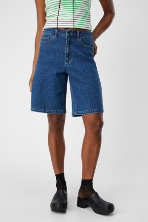Carol Denim Shorts - Mellanblå Denim