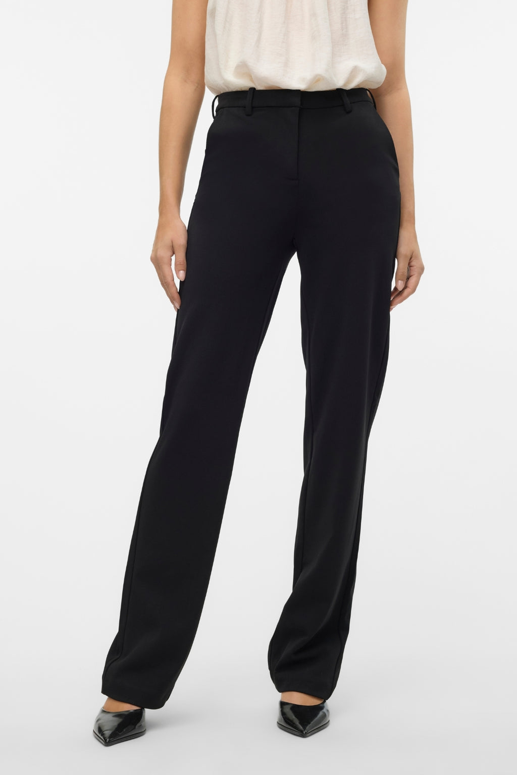 Zamira Slim Straight Pants - Svart