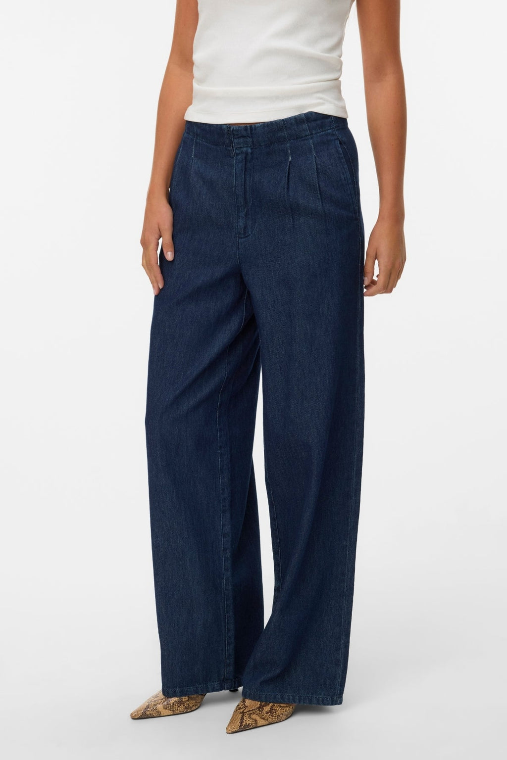 Rae Wide Jeans - Mörkblå Denim