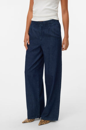 Rae Wide Jeans - Mörkblå Denim