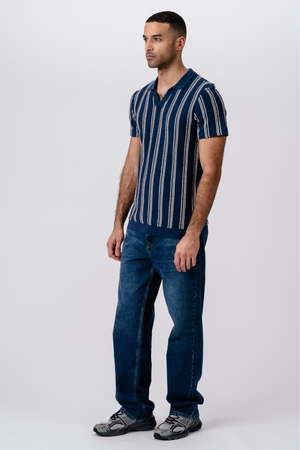 Randig Pullover - Blå