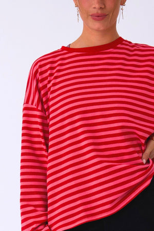 Cleo Blouse - Röd/Rosa