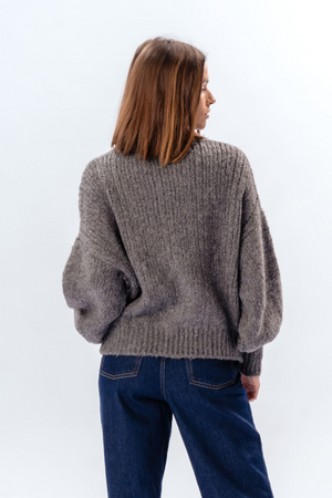 Emma Cable Knit - Mörkgrå