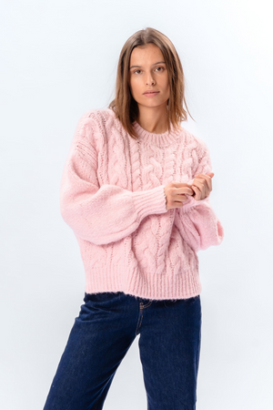 Emma Cable Knit - Candypink