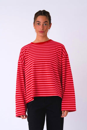 Cleo Blouse - Röd/Rosa
