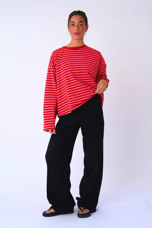 Cleo Blouse - Röd/Rosa