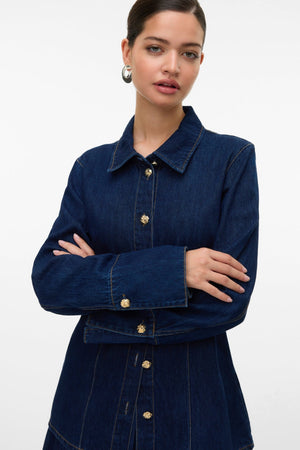 Nikka Jeansskjorta - Mörkblå Denim
