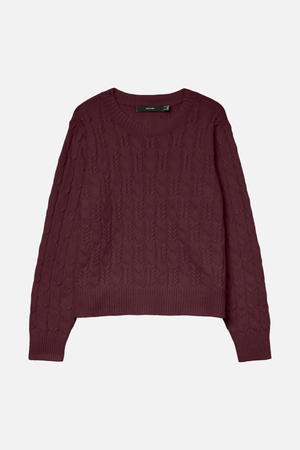 Aries O-Ringad Cable Pullover - Winetasting