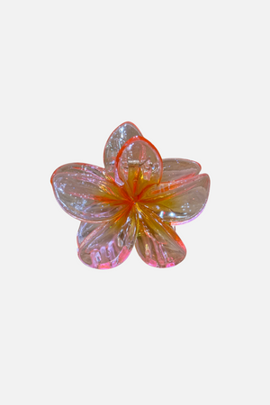 Blomma Hårklämma - Rosa/Orange
