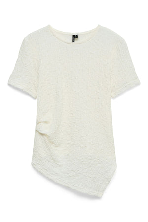 Alissia Asymmetrisk O-Neck Topp - Snow White