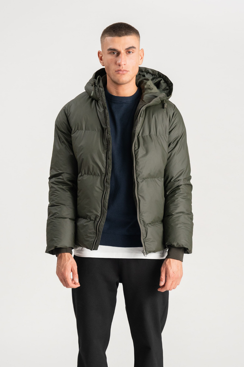 Coated Hooded Jacka - Olive