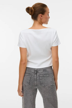 Mille Boatneck Short Top - Vit