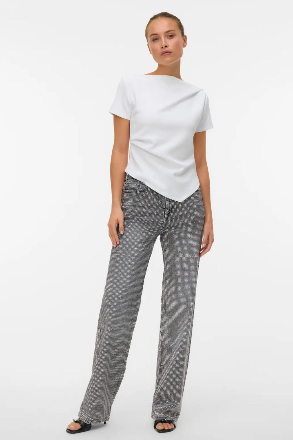 Mille Boatneck Short Top - Vit