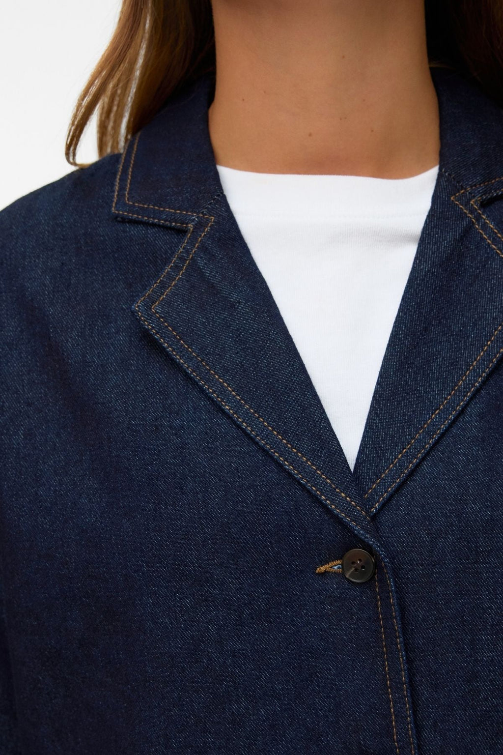 Kanika Jeanskavaj-skjorta - Mörkblå Denim