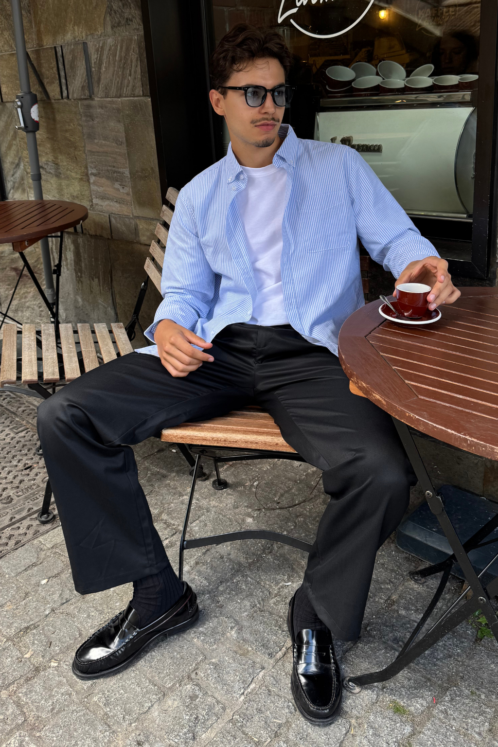 De Originala Performance Oxford Skjorta - Ljusblå/Vit