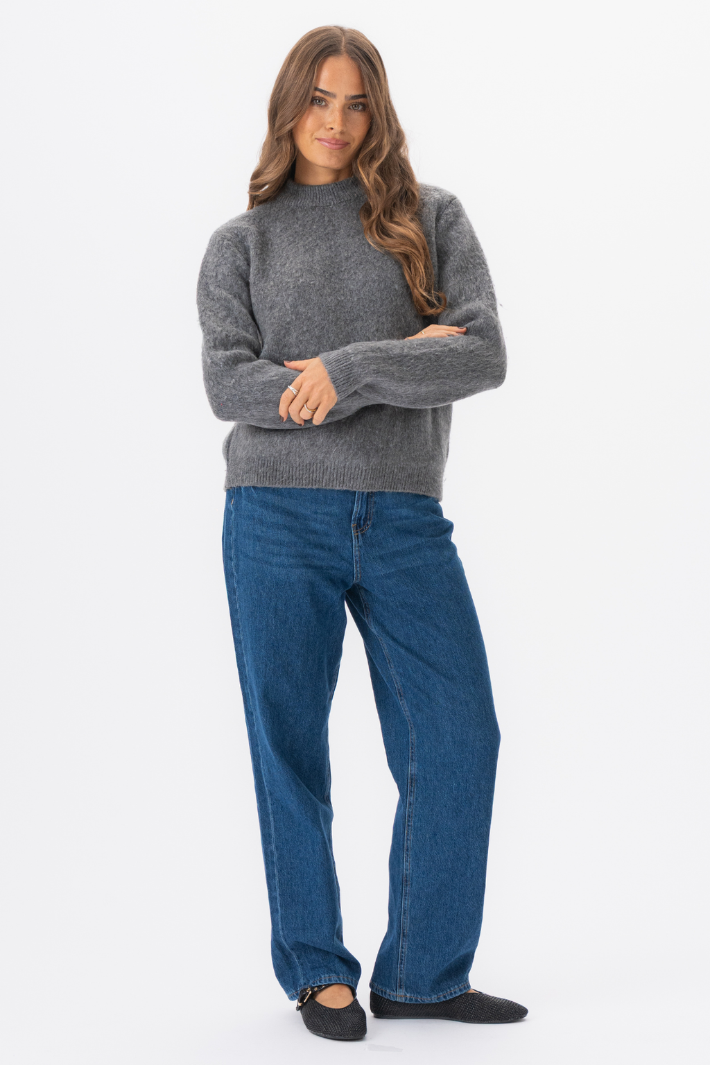 Hazel Stickad Tröja - Grå