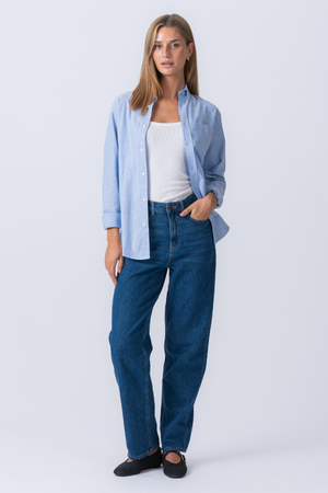 Boyfriend Oxfordskjorta - Ljusblå