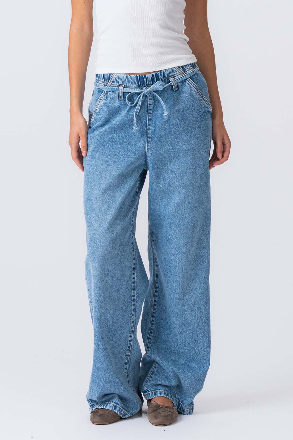 Nicole Baggy Jeans - Mellanblå